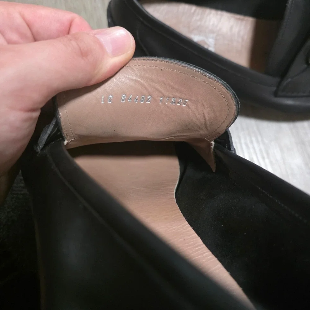 Salvatore Ferragamo Mens 11.5 2E Black Leather Gancini Bit Loafers Made in Italy